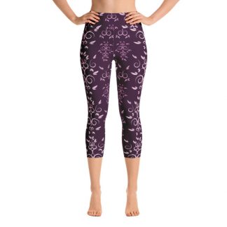 Swirly Leaf - Yoga Capri Leggings