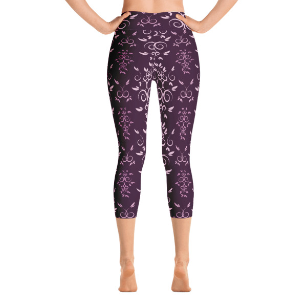 Swirly Leaf - Yoga Capri Leggings - Image 4
