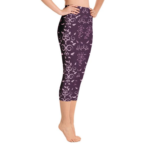 Swirly Leaf - Yoga Capri Leggings - Image 3