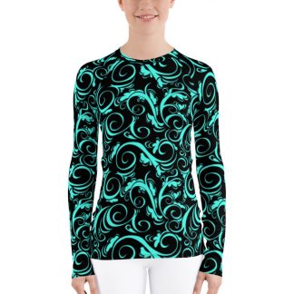 Swirl Turqlack - Women's Thermal/Surf Shirt