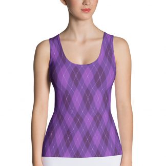 Purple Plaid - Sport Tank Top