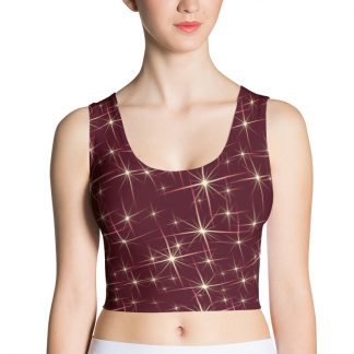 Maroon Sparkles - Sport Crop Tank