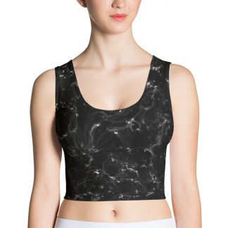 Marble Black - Sport Crop Tank