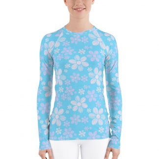 Dainty Flower Blue - Women's Thermal/Surf Shirt