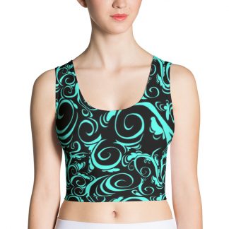 Swirl Turqlack - Sport Crop Tank