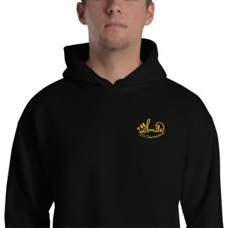 Smile It's Contagious - Embroidered Hooded Sweatshirt