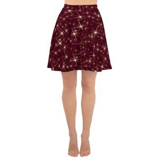 Maroon Sparkle - Skater Skirt