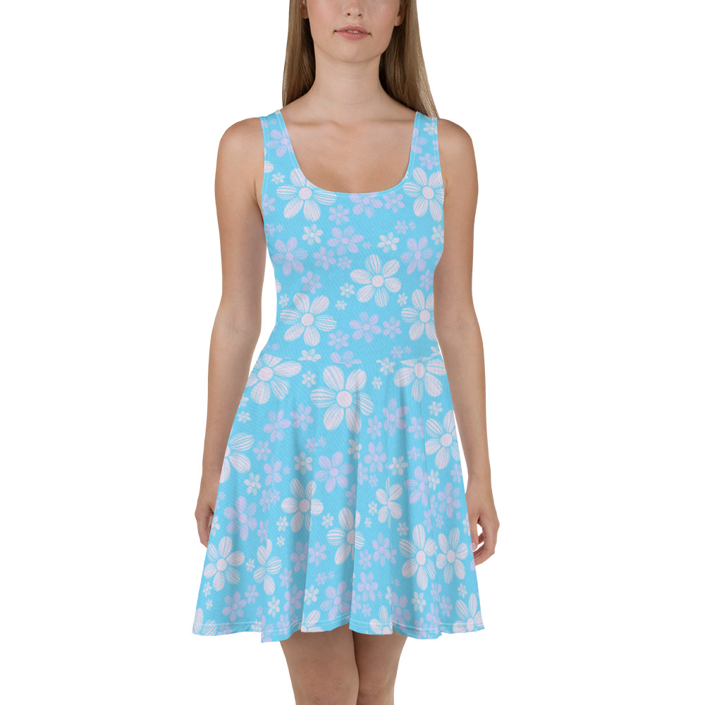 Dainty Flower Blue - Skater Dress