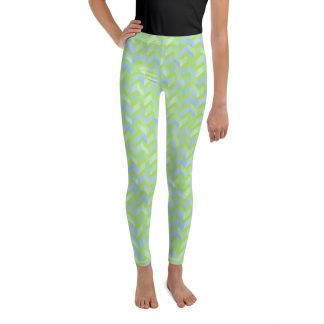 Lime Chevron - Youth Leggings