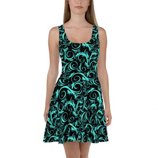 Swirl Turqlack - Skater Dress