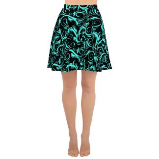 Swirl Turqlack - Skater Skirt