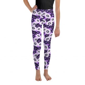 Purple Daisies - Youth Leggings